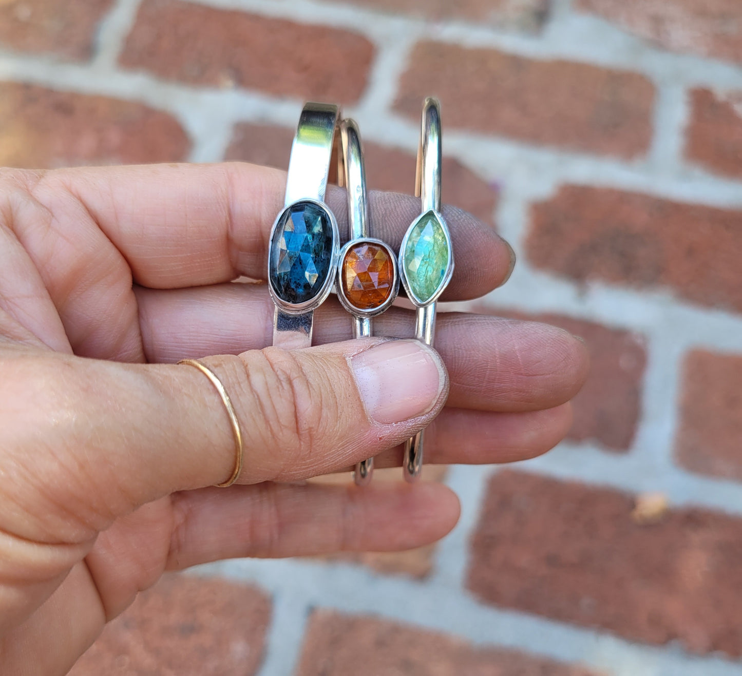 Kyanite cuff bracelets