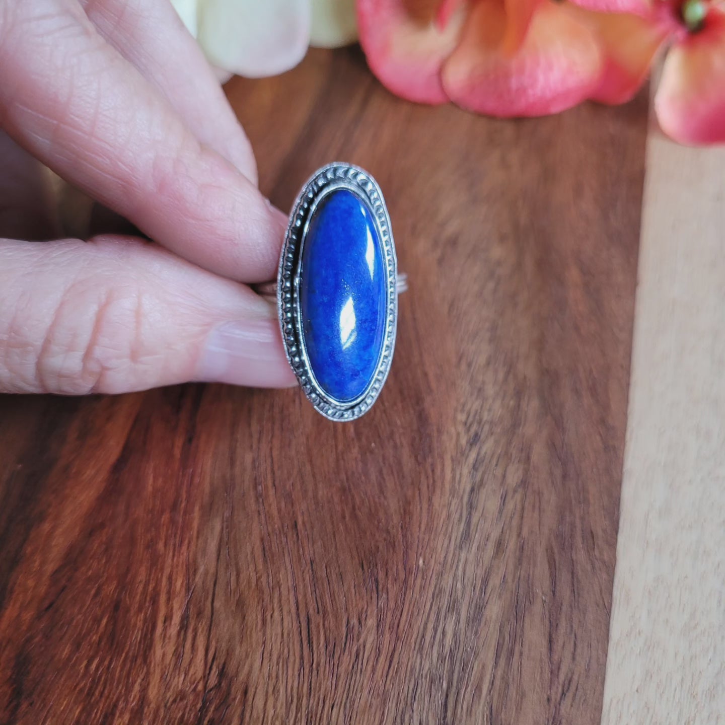 Lapis lazuli statement ring