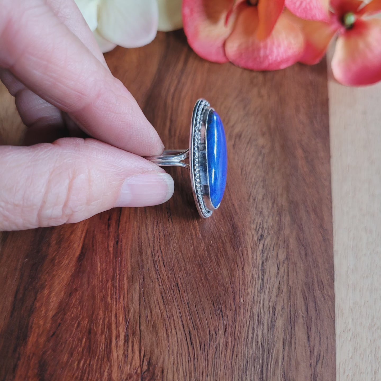 Lapis lazuli statement ring