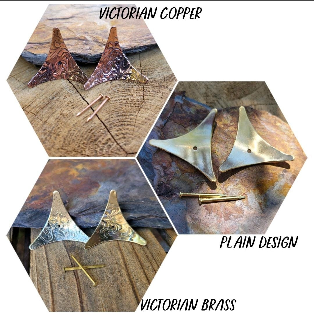 Dust corner protectors. Brass and copper home decor for stairs. Sold in pairs (2 pieces)