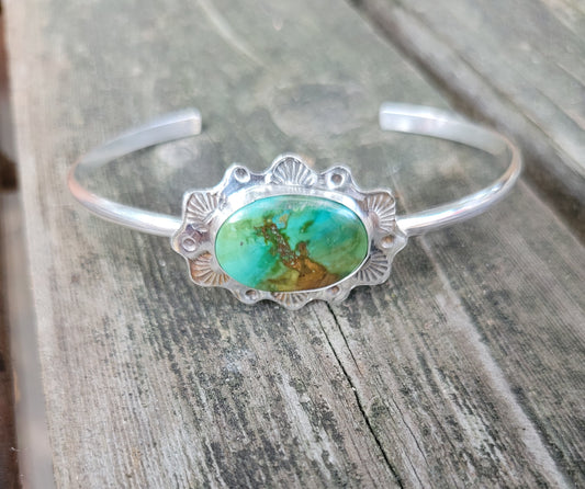 Turquoise stamped cuff
