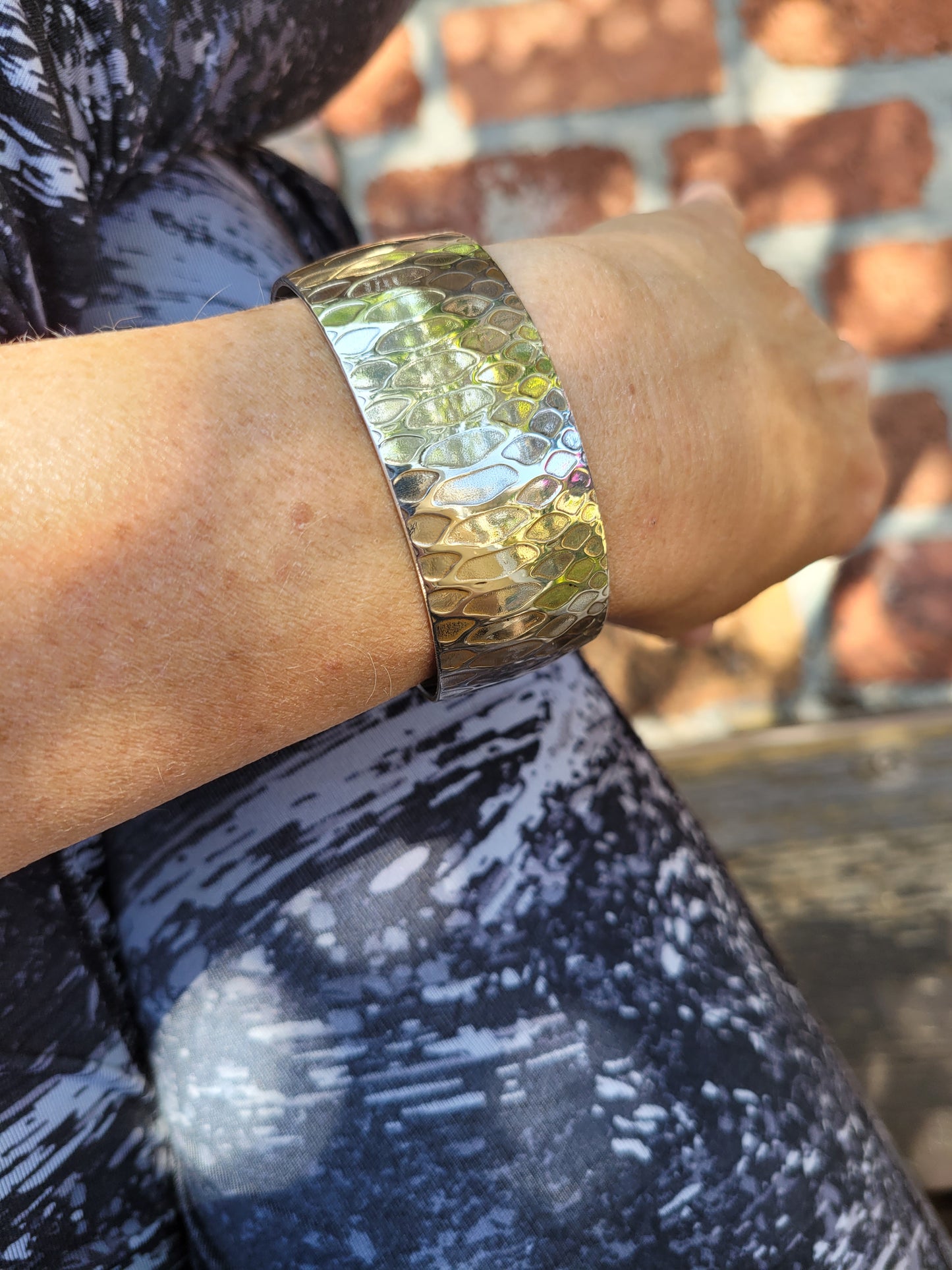 Snakeskin cuff bracelet. Sterling silver cuff