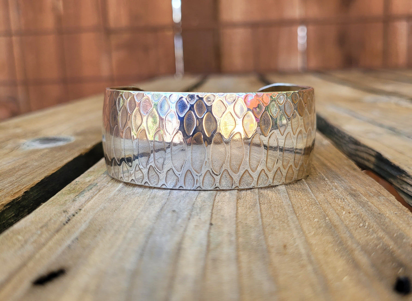 Snakeskin cuff bracelet. Sterling silver cuff