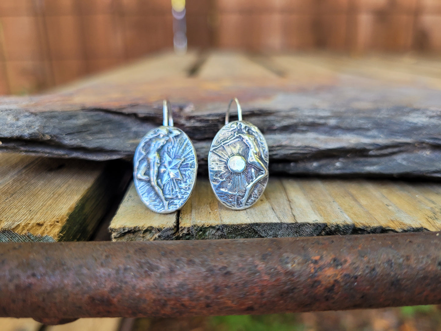 Celestial goddess earrings. Sterling silver goddess earrings