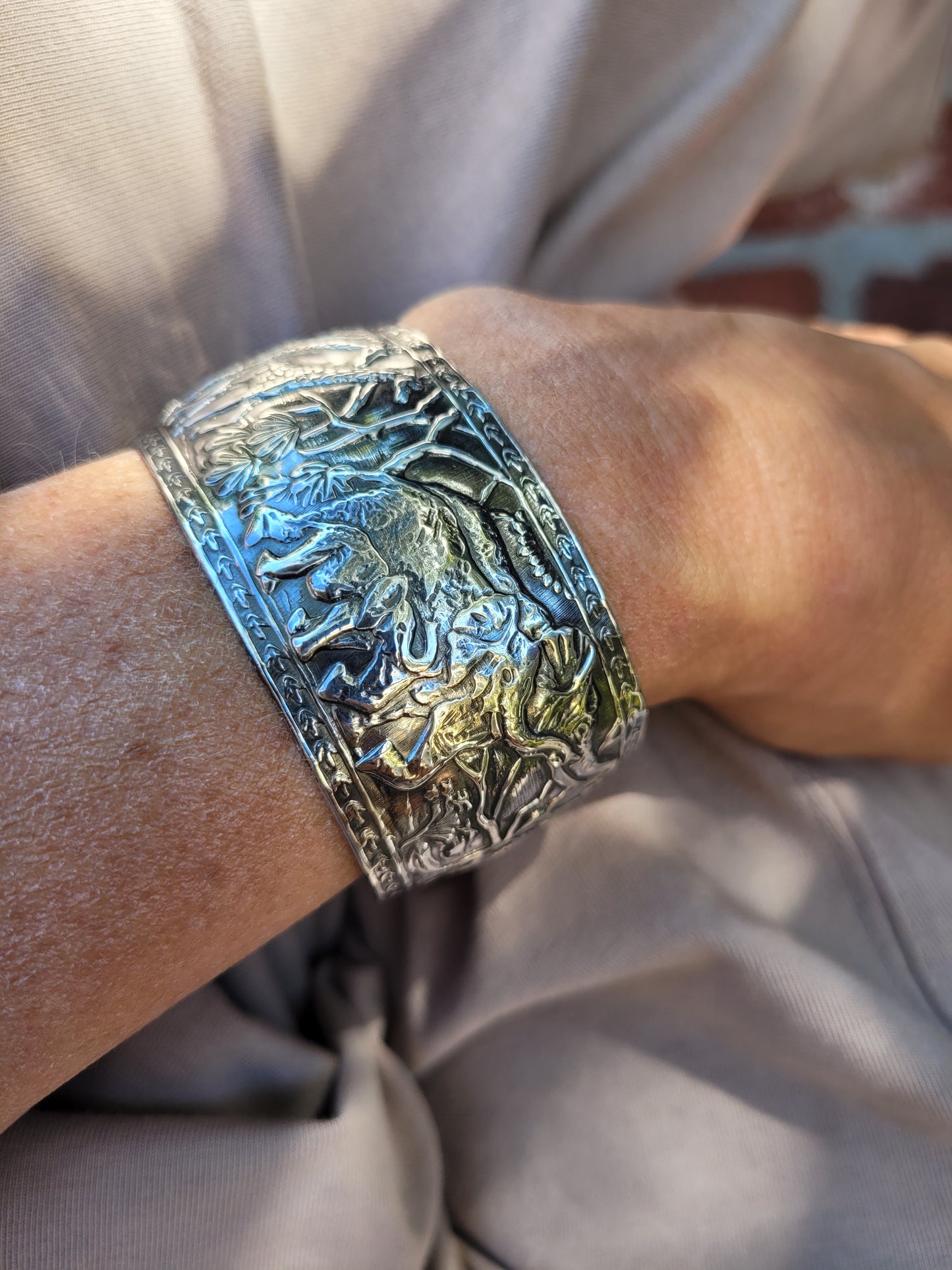 Safari cuff bracelet. Sterling silver bracelet