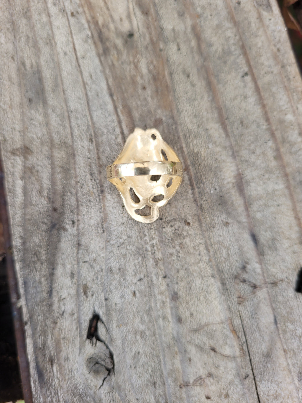 14k solid gold art nouveau woman ring. Also available in sterling silver