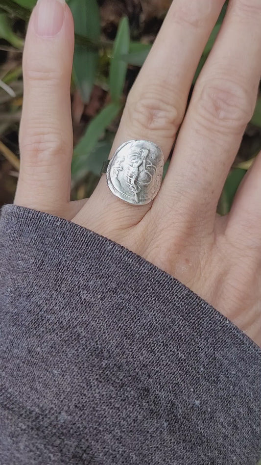 Twirling by moonlight woman dancing ring