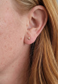 14k solid gold star stud earrings
